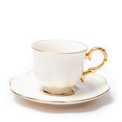 coffee cup over white background