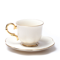 coffee cup over white background