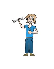 woman holding spanner