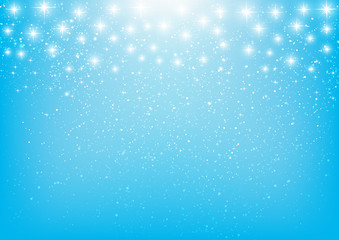 Shiny stars on blue background