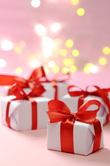 gifts with red ribbons