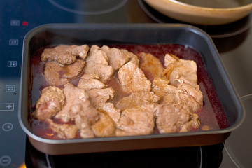 beef cooked tray