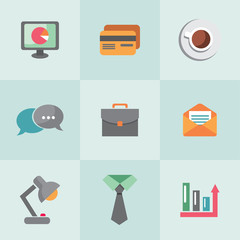 Flat business icons