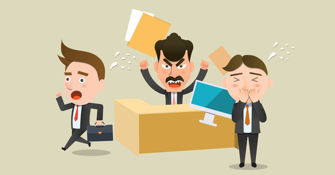 Business corporation Scolding concept flat character