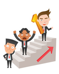 Business corporation victory man concept flat character