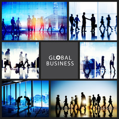 Global Business People Handshake Meeting Communication Concept