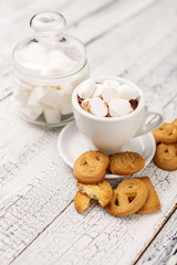 Bisquits on wooden background