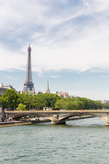 Eiffel Tower along river seine