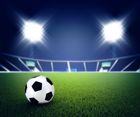 Naklejka premium 3d ilustracja stadionu w światłach i błyskach
