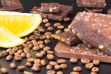 Raw chocolate with orange