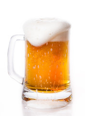 glass of beer foam