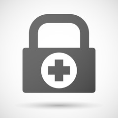 Lock icon with a pharmacy sign