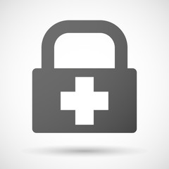 Lock icon with a pharmacy sign