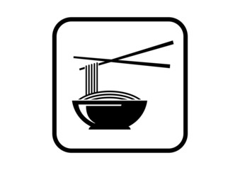Noodles vector icon on white background