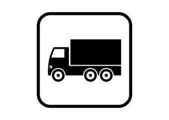 Truck vector icon on white background