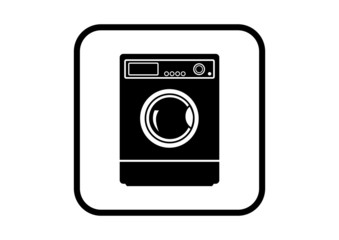 Washing machine icon on white background