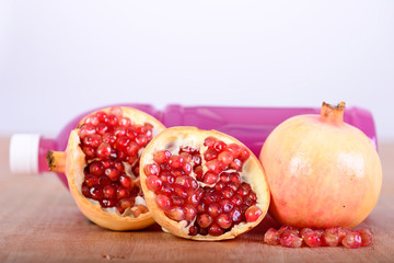 pomegranate juice and fruits