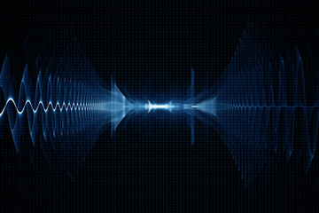 Abstract digital sound sonic wave background - oscilloscope - obrazy, fototapety, plakaty