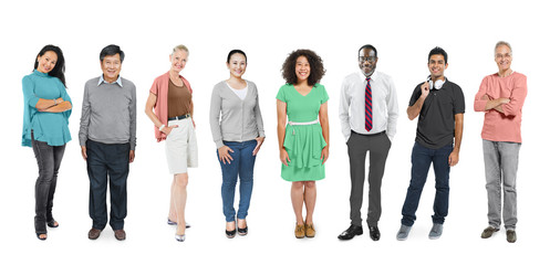 Fototapeta premium Casual Group Diverse People Social Variation Row Concept