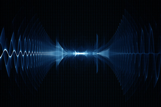 Abstract digital sound sonic wave background - oscilloscope