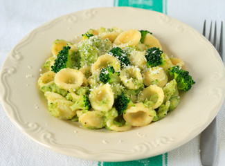Orecchiette pasta with broccoli and parmesan