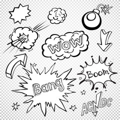 BLANK Comic speech bubbles set, comic wording sound set