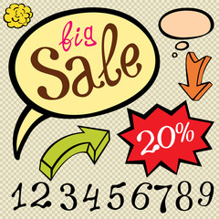 Abstract sale background, vector illustration color