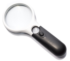 Magnifing Glass with Light switch in White background