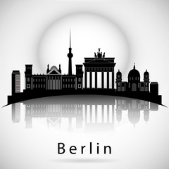 Berlin skyline. Vector city silhouette