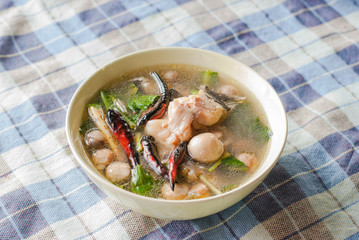 Tom yum soup with fish