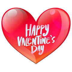 Happy Valentine's day glossy heart