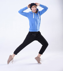 Young beautiful girl exercising.