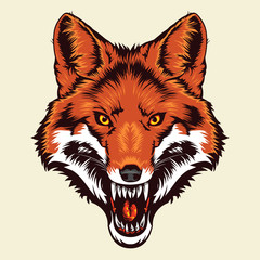angry fox head