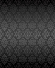 Luxury seamless black floral wallpaper