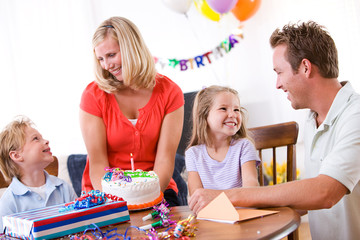 Birthday: Family Celebrates Young Girl's Birthday