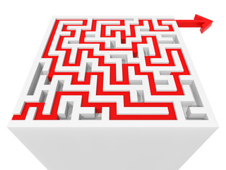 Solved maze puzzle