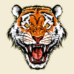 Naklejka premium angry tiger head