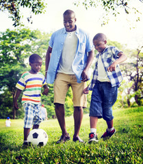 Fototapeta premium African Family Happiness Holiday Vacation Activity Concept