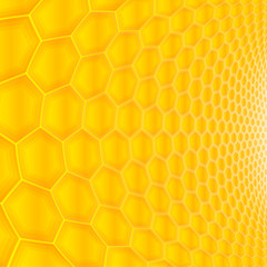 Hexagonal textured background, honeycomb shaped design.