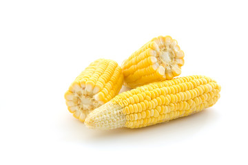 Fresh corn isolated on white background