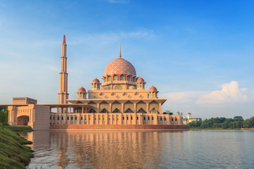 Putra Mosque located in Putrajaya city, Malaysia
