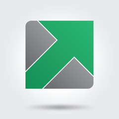 green arrow button icon logo vector
