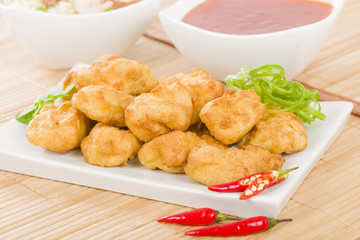 Chilli Chicken - Battered chicken with chilli sauce & fried rice