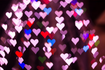 Heart bokeh background. Valentine's day background