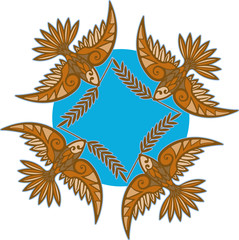 Birds with laurel branches