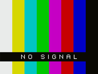 No Signal on TV screen - basic colors