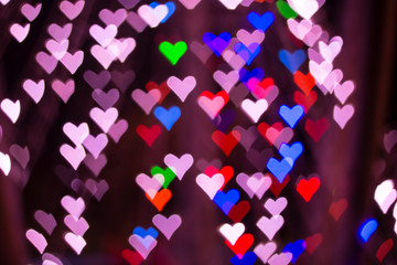Heart bokeh background. Valentine's day background