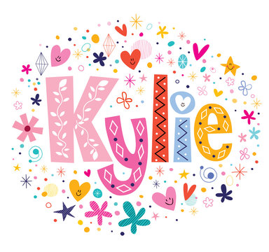 Kylie female name decorative lettering type design