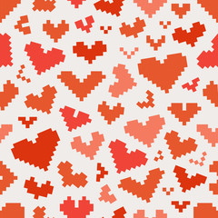 Fototapeta na wymiar Different abstract heart icons seamless pattern