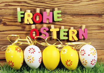 Ostern, Ostereier, Frohe Ostern, Buchstaben, Holz, Schrift